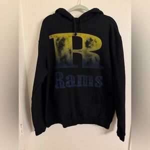 Unisex Aleali May x No Collar ID Black Los Angeles Rams Stacked Hoodie